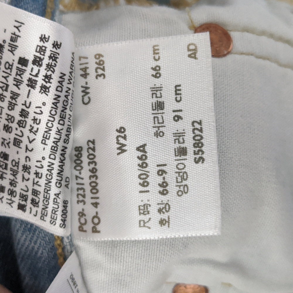 Levi's cutoff shorts. Size 26. - Picture 3 of 3